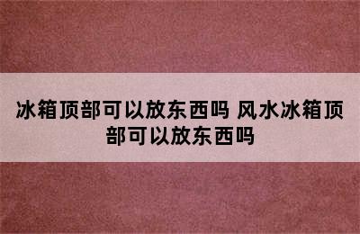 冰箱顶部可以放东西吗 风水冰箱顶部可以放东西吗